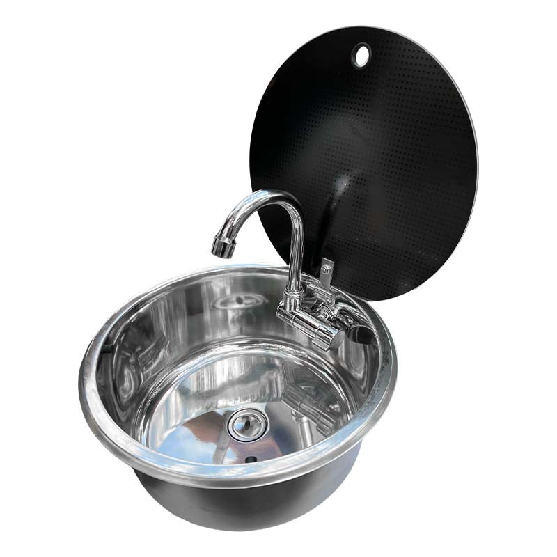 Kitchen - Lavello circolare per camper con coperchio