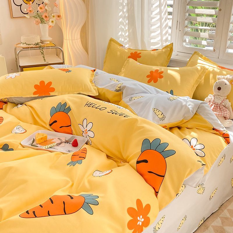Duvet Cover Sets With Zipper - Set copripiumino carino carota con cerniera