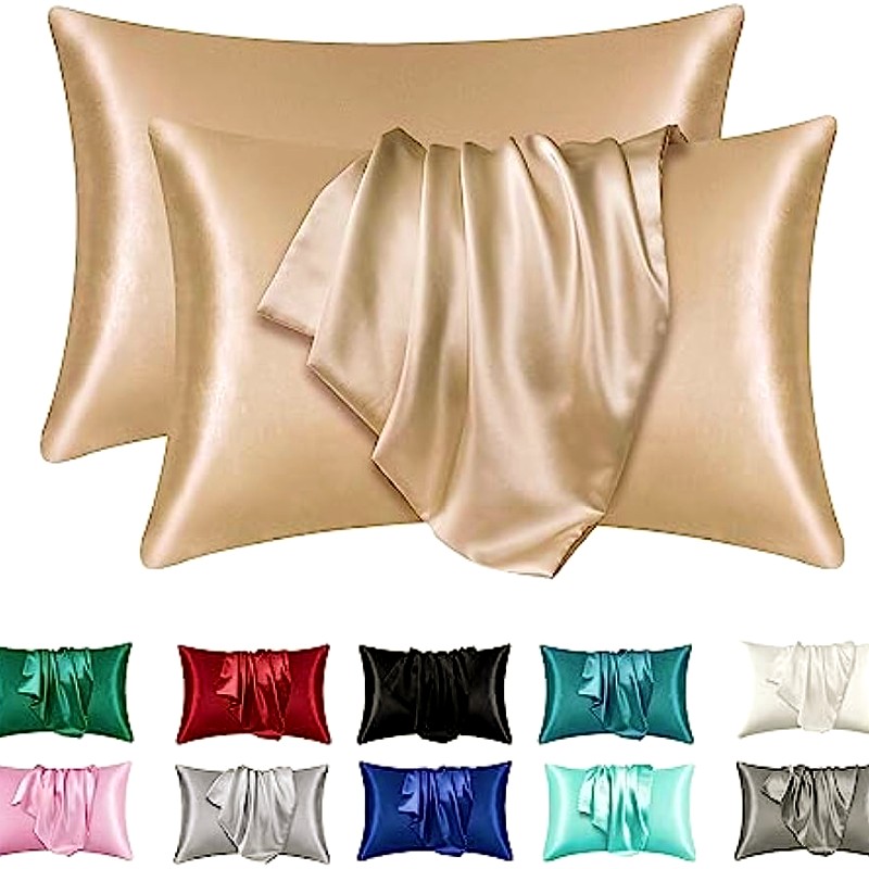 Satin Silk Pillowcase Hair Skin - Set di 2 Federe in Raso
