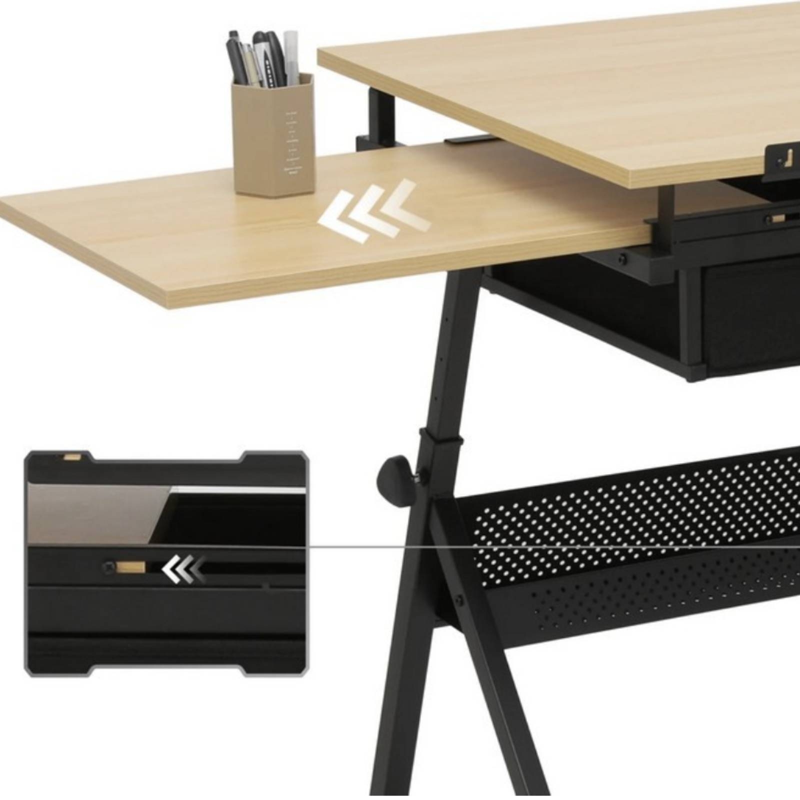 Storage & Organization - Tavolo da Disegno Versatile con Cassetti,