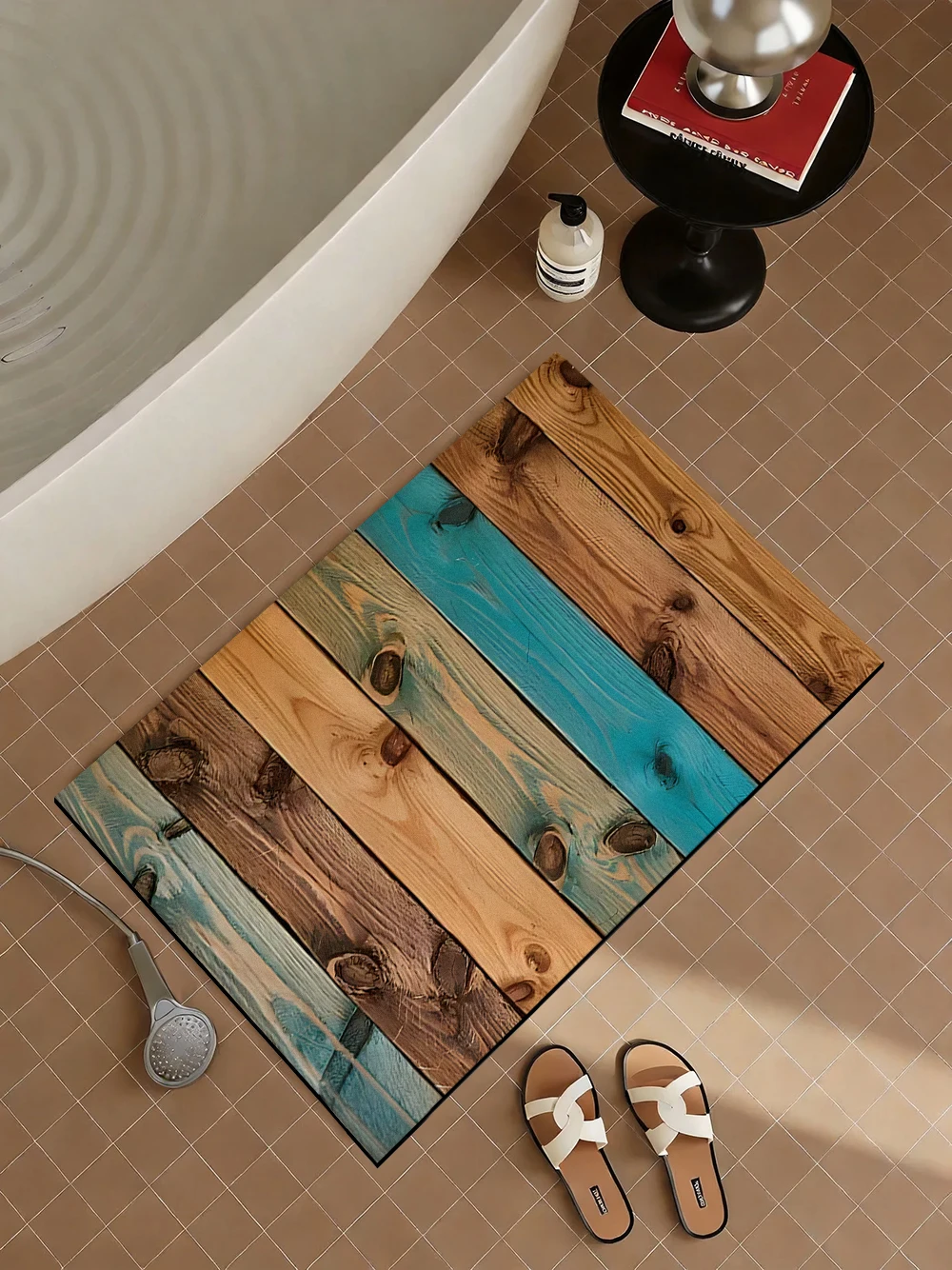 Quick Dry Diatomite Bath Mat - Tappetino da Bagno in Legno Recuperato