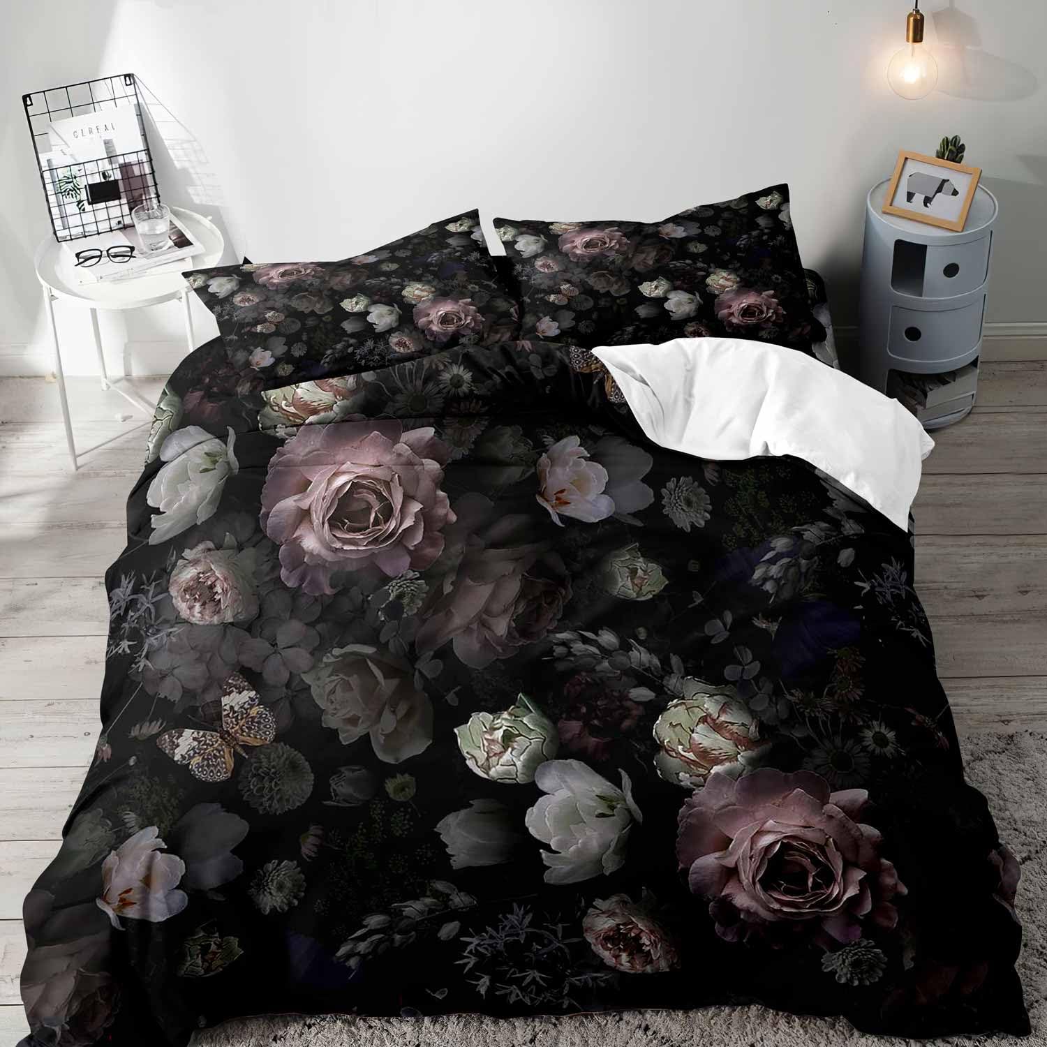 Copripiumino floreale nero Set - Aesthetic Floral Duvet Cover recensione e prezzo