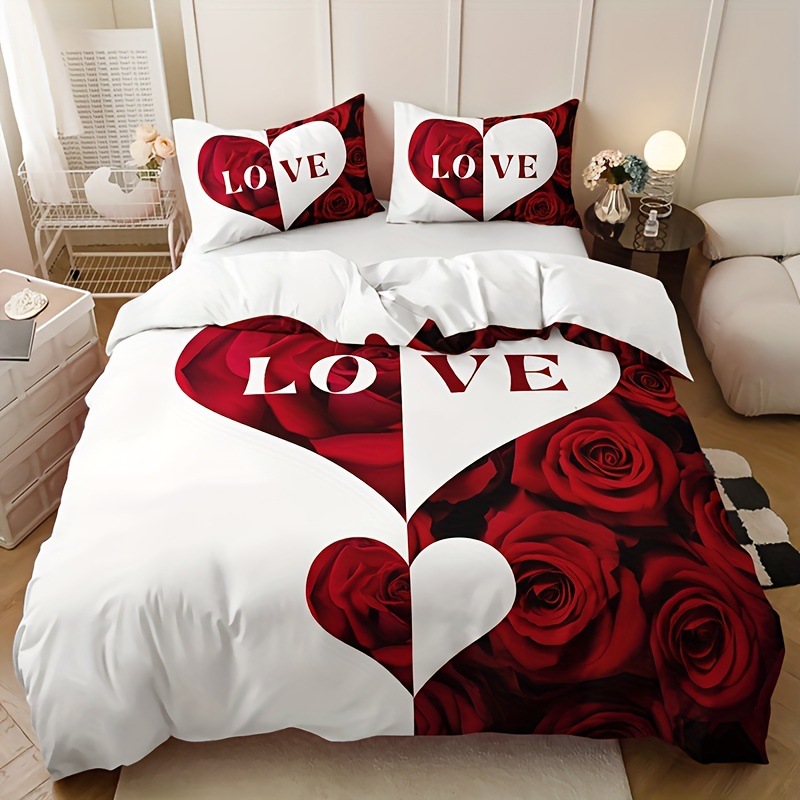 Set copripiumino rosa rossa ki - Duvet Cover Sets With Zipper recensione e prezzo