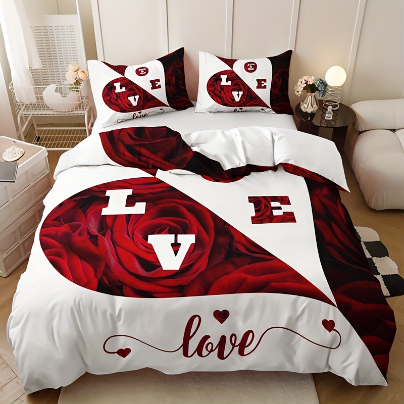 Set copripiumino rosa rossa ki - Duvet Cover Sets With Zipper recensione e prezzo