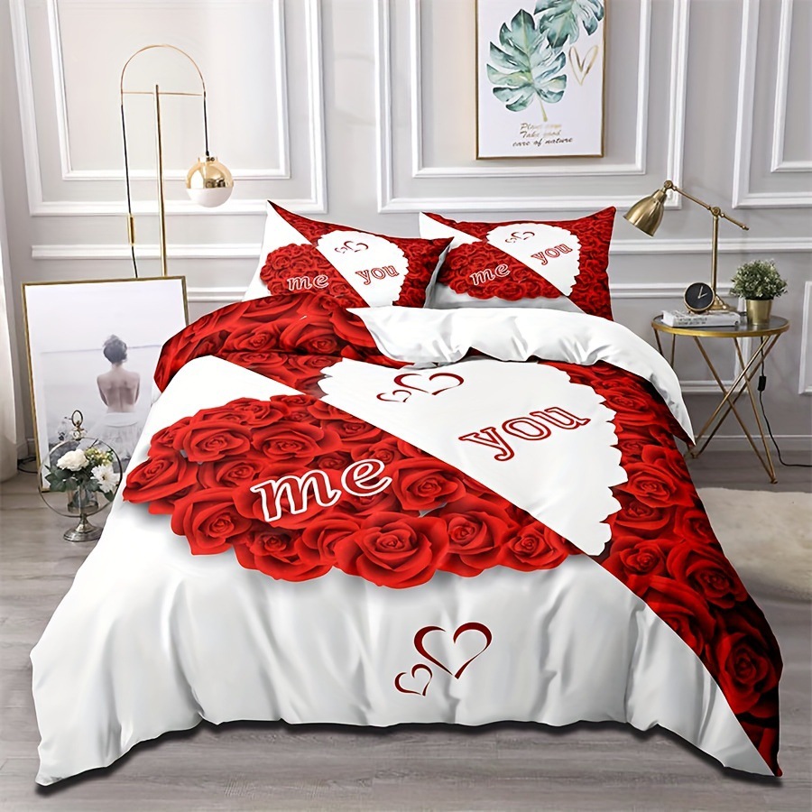 Set copripiumino rosa rossa ki - Duvet Cover Sets With Zipper recensione e prezzo