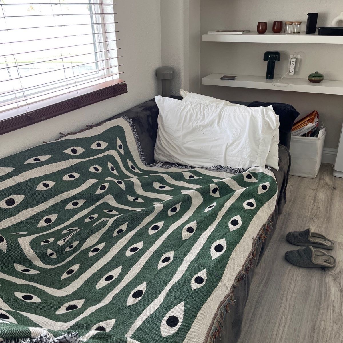 Coperta Jacquard Verde e Bianc - Boho Throw Blanket Fringe recensione e prezzo