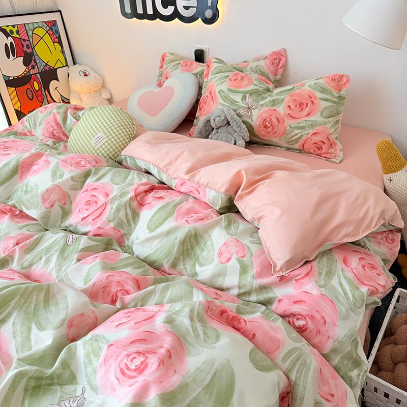 Set copripiumino rosa rosa con - Duvet Cover Sets With Zipper recensione e prezzo